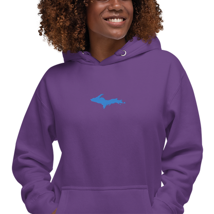 Michigan Upper Peninsula Hoodie (w/ Embroidered Azure UP Outline) | Unisex Premium