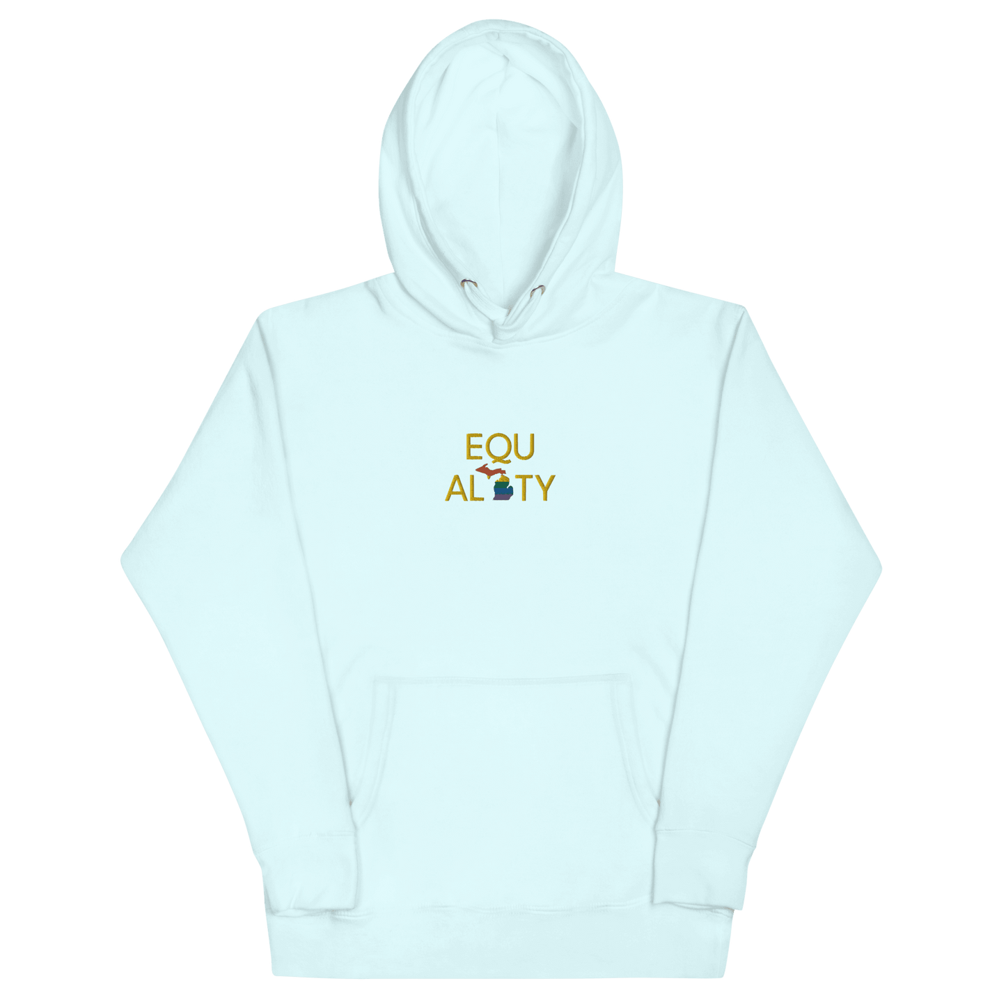 Michigan 'Equality' Premium Hoodie (w/ LGBTQ Pride Colors) | Embroidered - Circumspice Michigan