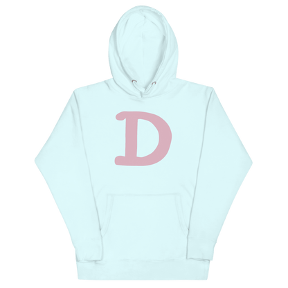 Detroit 'Old French D' Hoodie (Pink Full Body Outline) | Unisex Premium - Circumspice Michigan