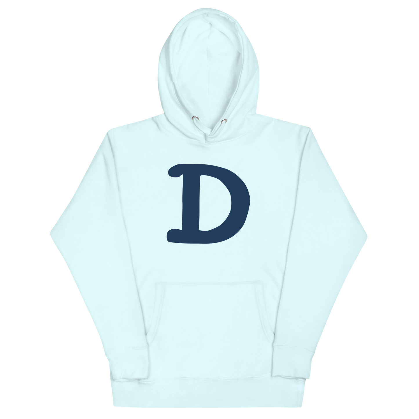 Detroit 'Old French D' Unisex Premium Hoodie (White/Navy Full Body Outline)