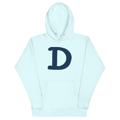 Detroit 'Old French D' Unisex Premium Hoodie (White/Navy Full Body Outline)