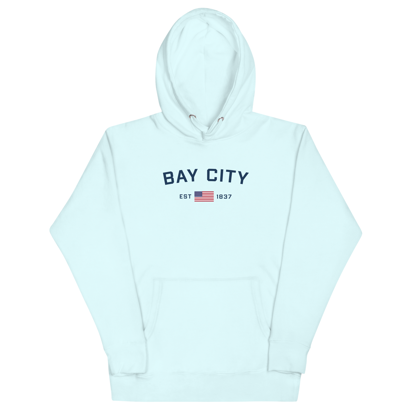 'Bay City EST 1837' Unisex Premium Hoodie (w/ USA Flag Outline)