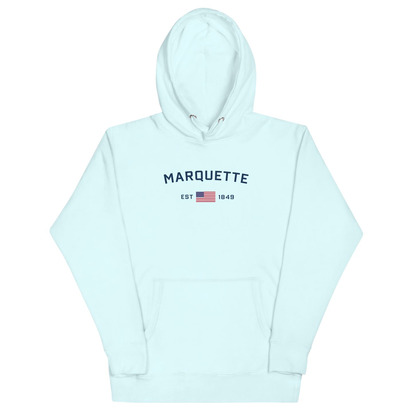 'Marquette EST 1849' Unisex Premium Hoodie (w/ USA Flag Outline)