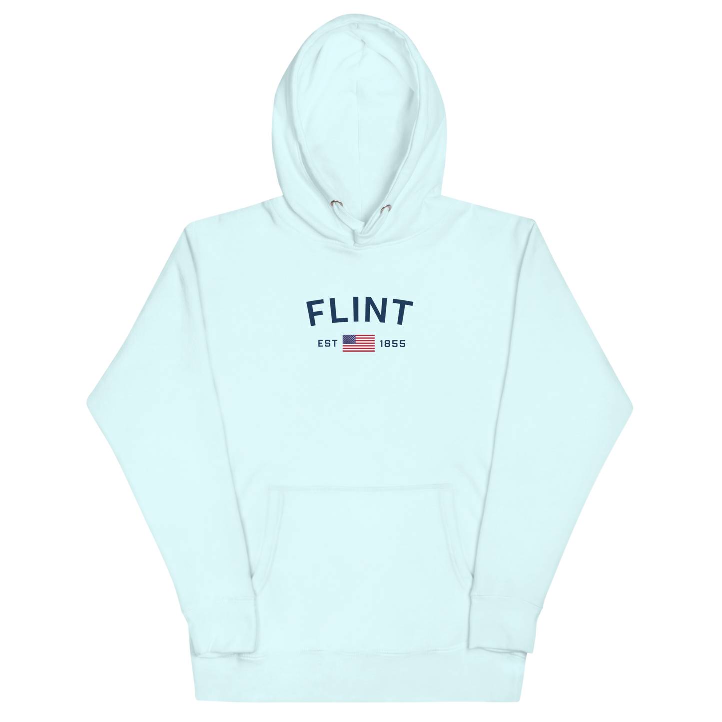 'Flint EST 1855' Unisex Premium Hoodie (w/ USA Flag Outline)