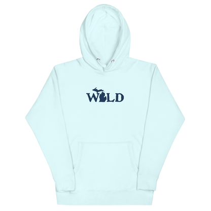 Michigan 'Wild' Unisex Premium Hoodie (Woodcut Font w/ MI Outline)