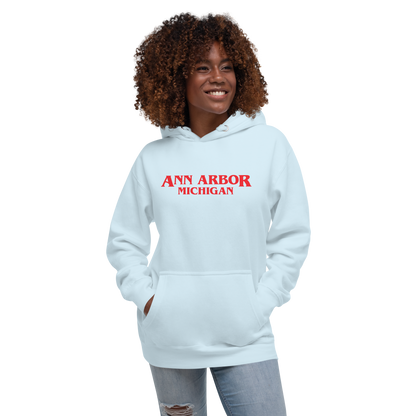 'Ann Arbor Michigan' Unisex Premium Hoodie (1980s Drama Parody)