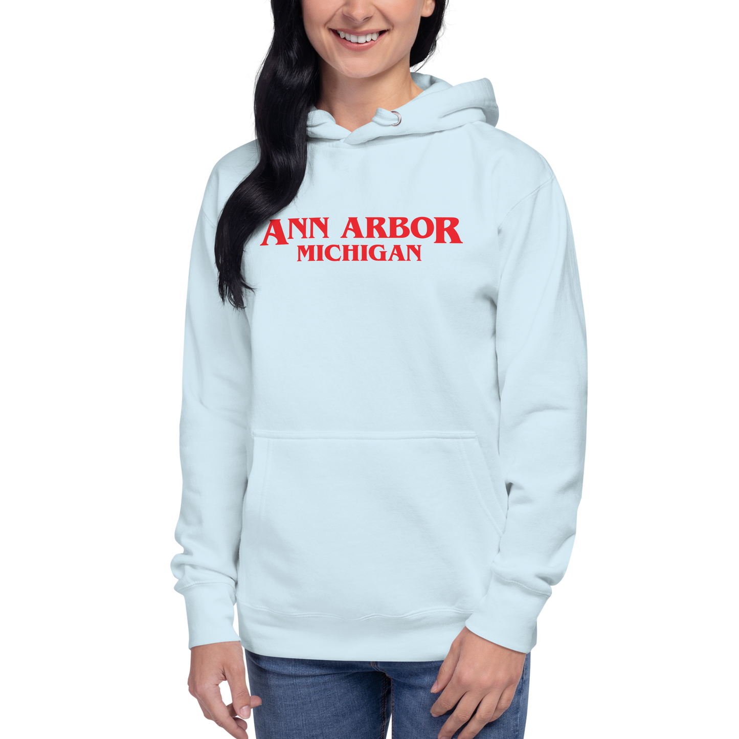 'Ann Arbor Michigan' Unisex Premium Hoodie (1980s Drama Parody)