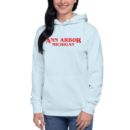 'Ann Arbor Michigan' Unisex Premium Hoodie (1980s Drama Parody)