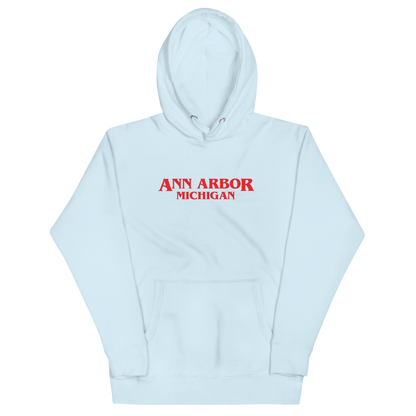 'Ann Arbor Michigan' Unisex Premium Hoodie (1980s Drama Parody)