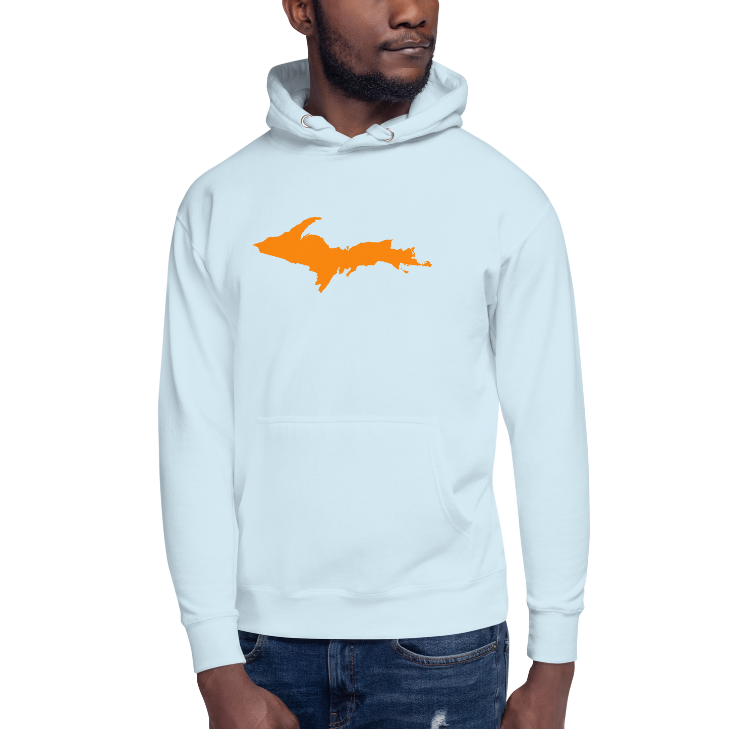 Michigan Upper Peninsula Hoodie (w/ Orange UP Outline) | Unisex Premium