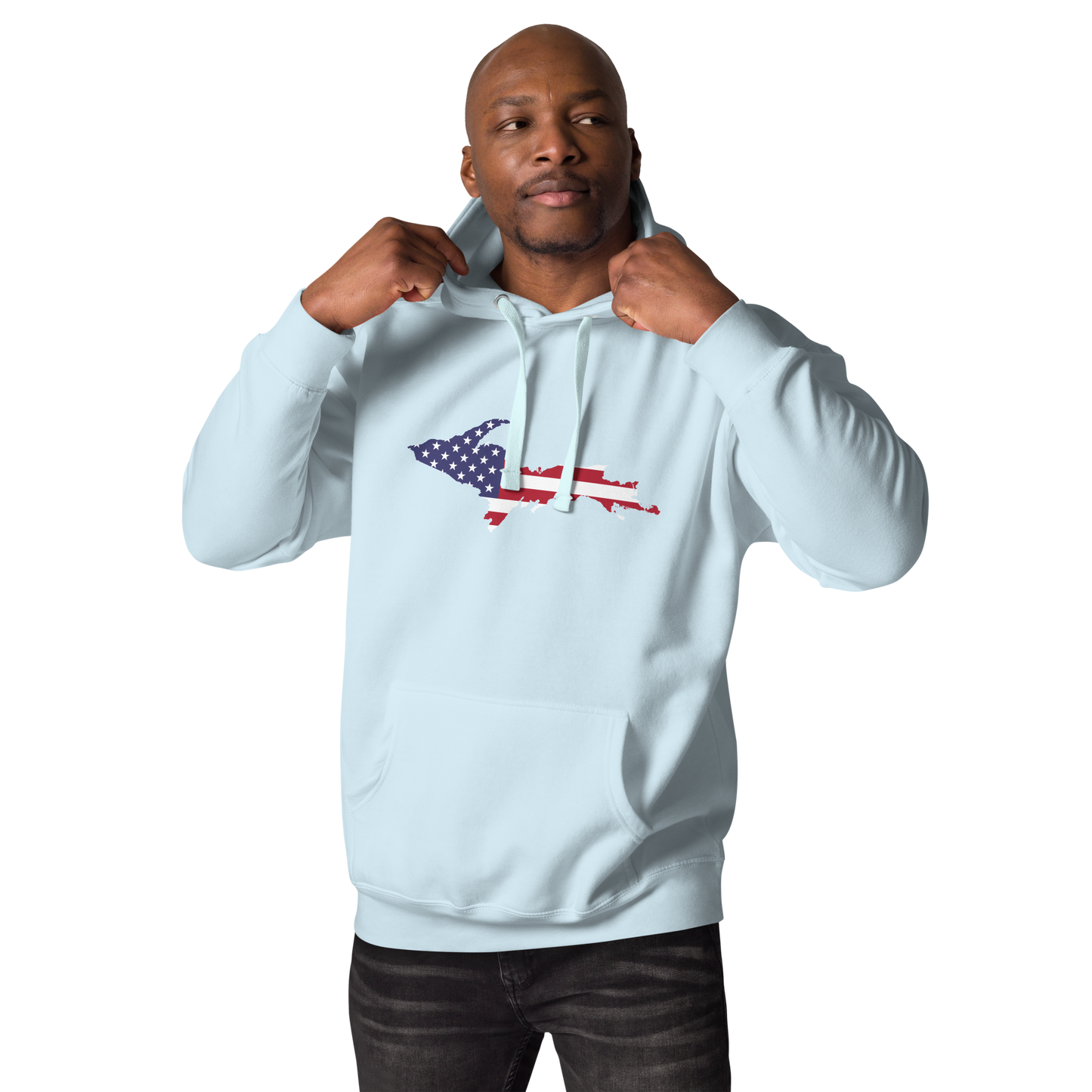 Michigan Upper Peninsula Hoodie (w/ UP USA Flag Outline) | Unisex Premium