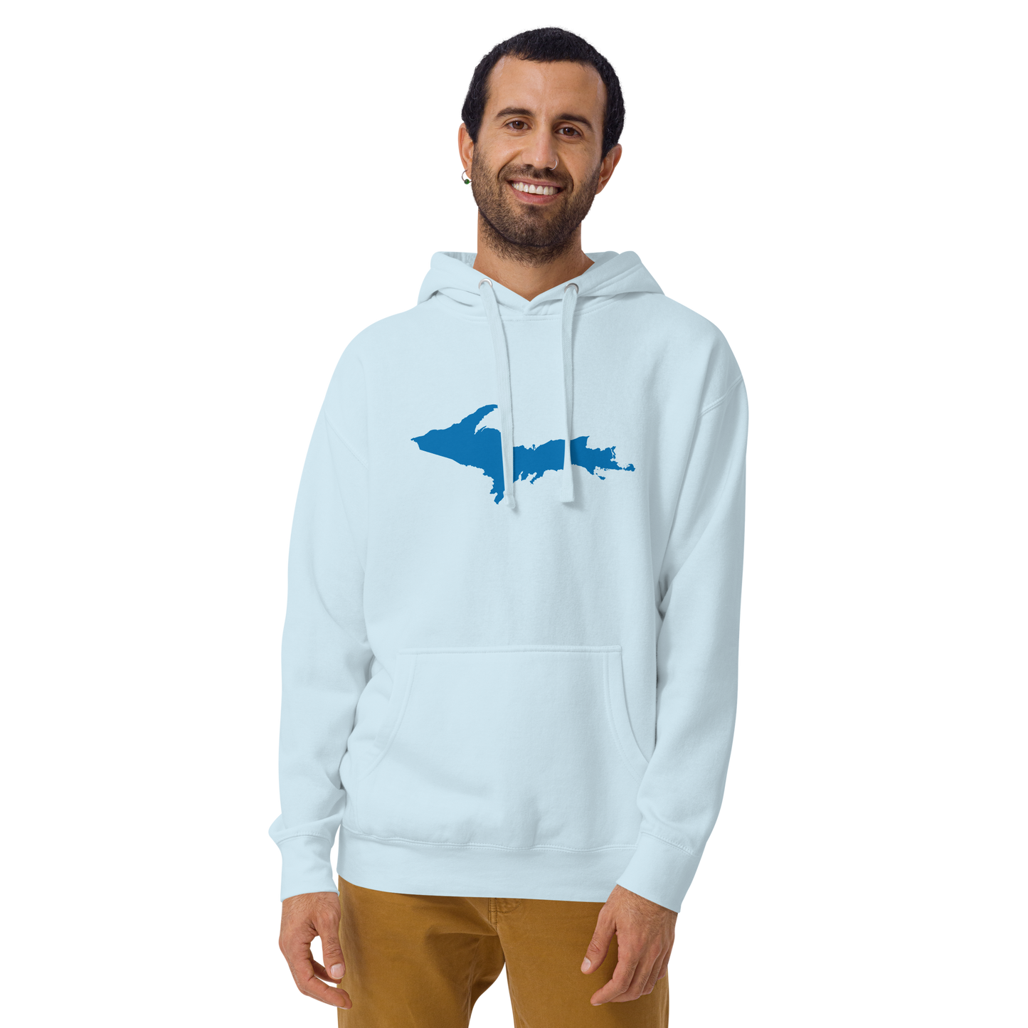 Michigan Upper Peninsula Hoodie (w/ Azure UP Outline) | Unisex Premium