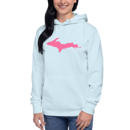 Michigan Upper Peninsula Hoodie (w/ Pink UP Outline) | Unisex Premium