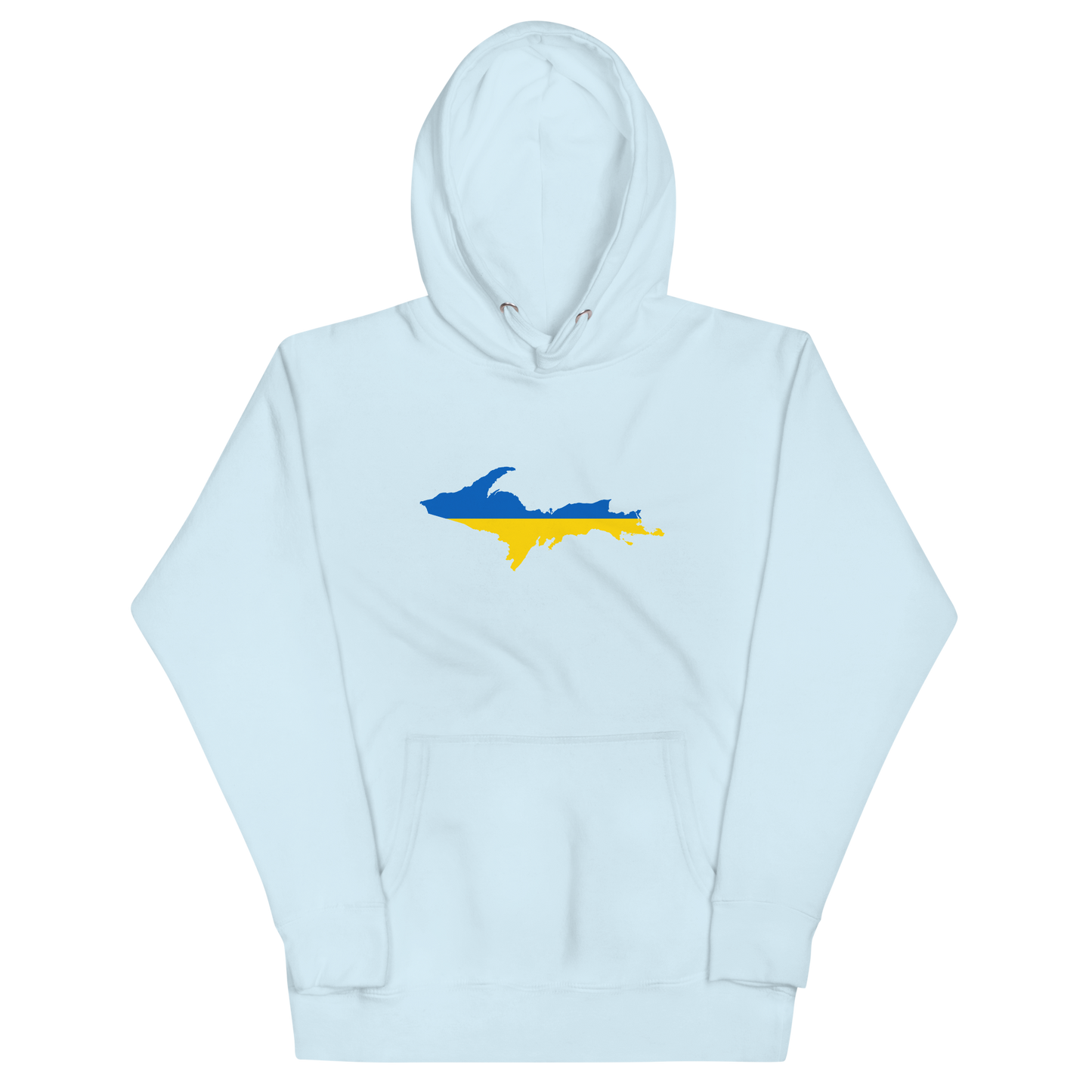 Michigan Upper Peninsula Hoodie (w/ UP Ukraine Flag Outline) | Unisex Premium