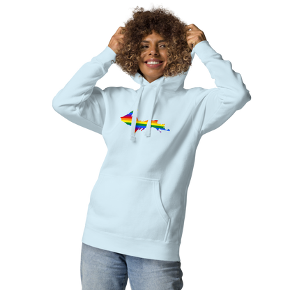 Michigan Upper Peninsula Hoodie (w/ UP Pride Flag Outline) | Unisex Premium