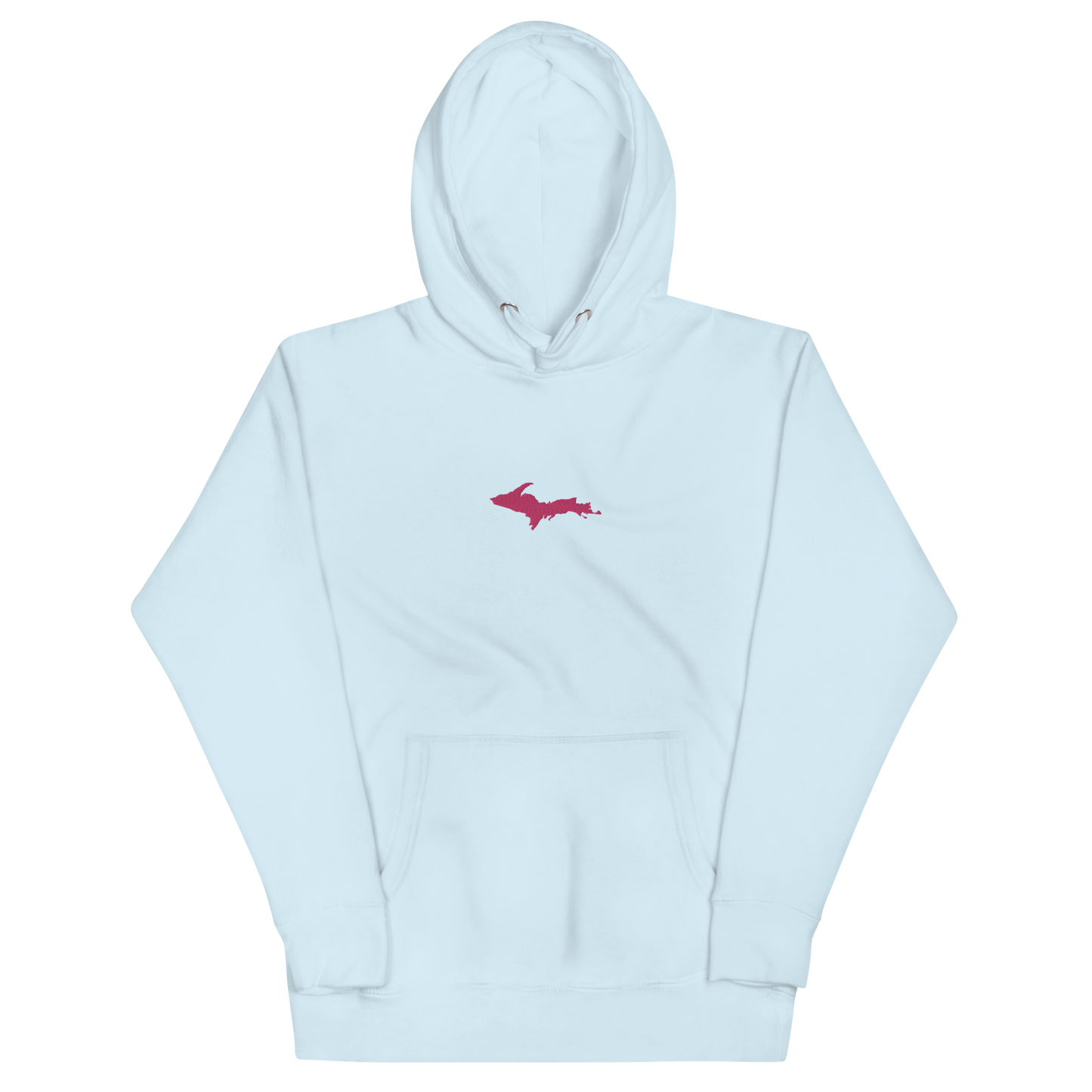 Michigan Upper Peninsula Hoodie (w/ Embroidered Pink UP Outline) | Unisex Premium