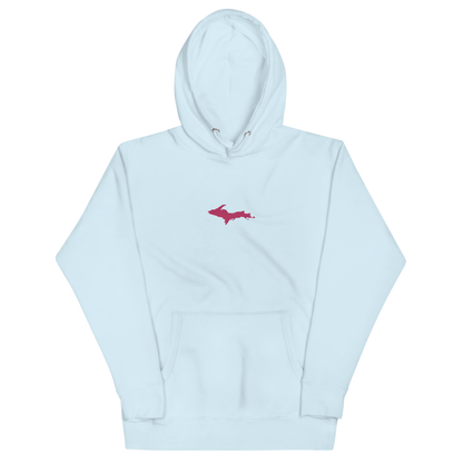 Michigan Upper Peninsula Hoodie (w/ Embroidered Pink UP Outline) | Unisex Premium