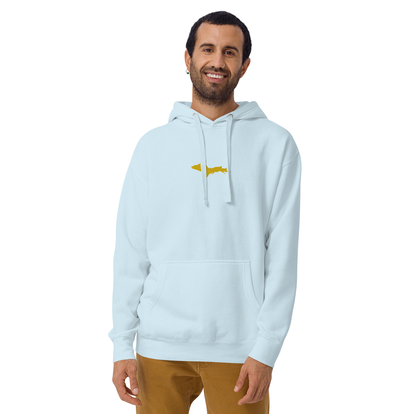 Michigan Upper Peninsula Hoodie (w/ Embroidered Gold UP Outline) | Unisex Premium