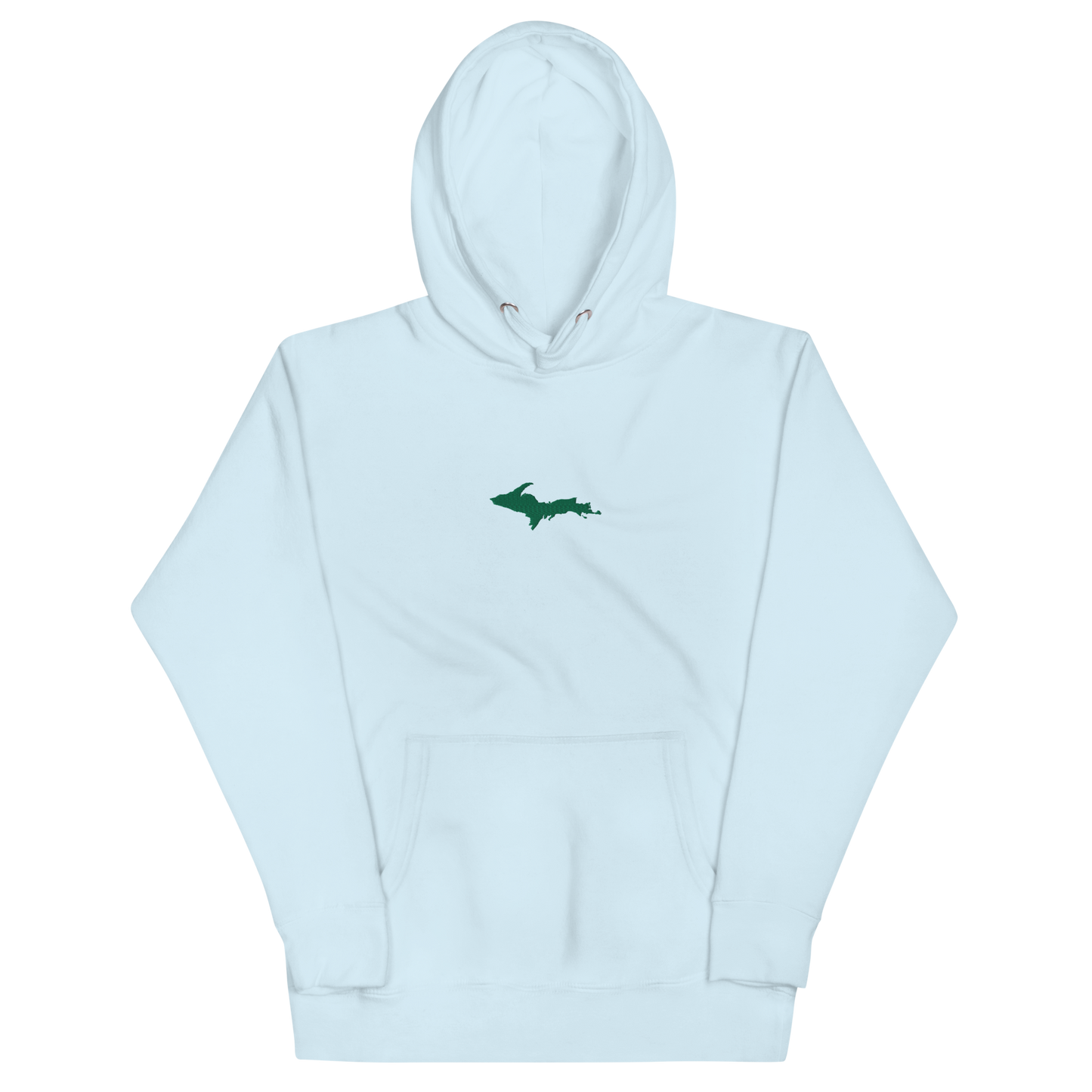 Michigan Upper Peninsula Hoodie (w/ Embroidered Green UP Outline) | Unisex Premium