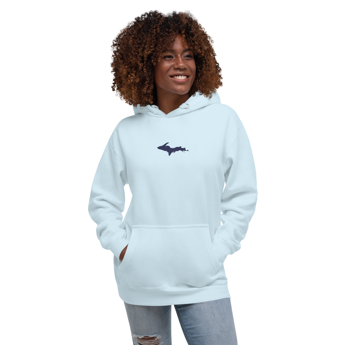 Michigan Upper Peninsula Hoodie (w/ Embroidered UP Outline) | Unisex Premium