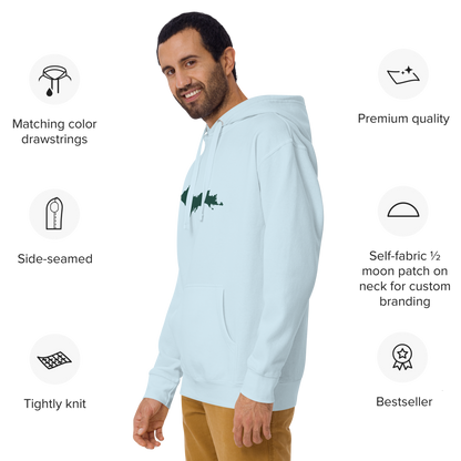 Michigan Upper Peninsula Hoodie (w/ Green UP Outline) | Unisex Premium