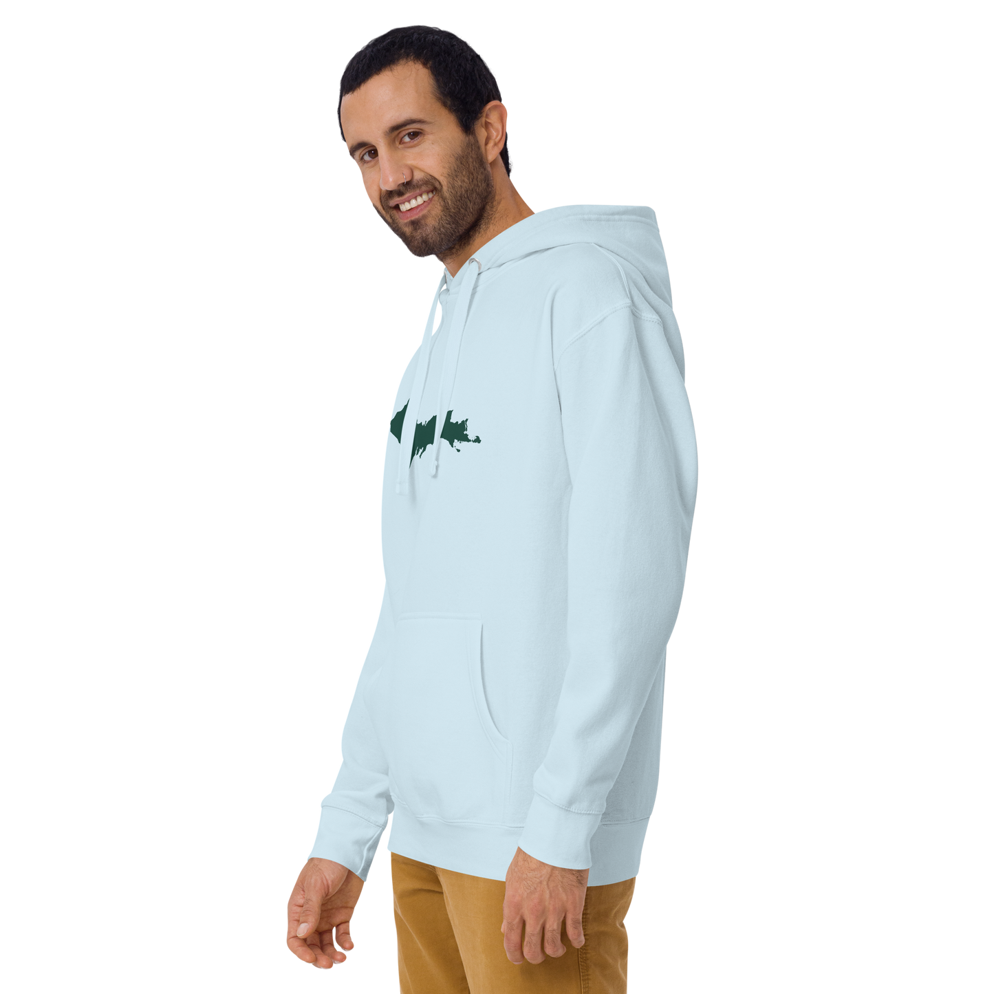 Michigan Upper Peninsula Hoodie (w/ Green UP Outline) | Unisex Premium