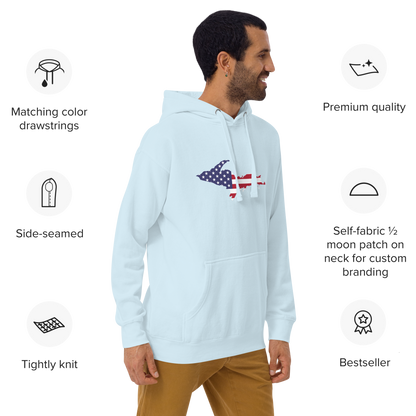 Michigan Upper Peninsula Hoodie (w/ UP USA Flag Outline) | Unisex Premium