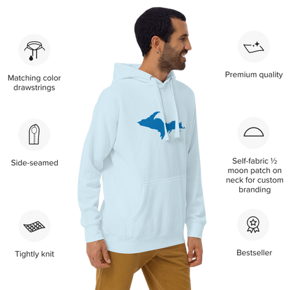 Michigan Upper Peninsula Hoodie (w/ Azure UP Outline) | Unisex Premium