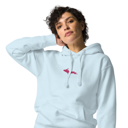 Michigan Upper Peninsula Hoodie (w/ Embroidered Pink UP Outline) | Unisex Premium