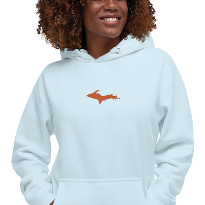 Michigan Upper Peninsula Hoodie (w/ Embroidered Orange UP Outline) | Unisex Premium