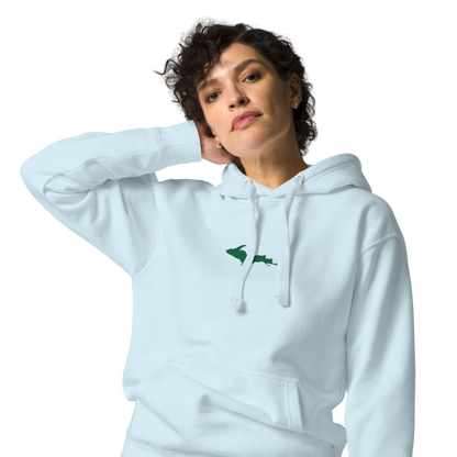 Michigan Upper Peninsula Hoodie (w/ Embroidered Green UP Outline) | Unisex Premium