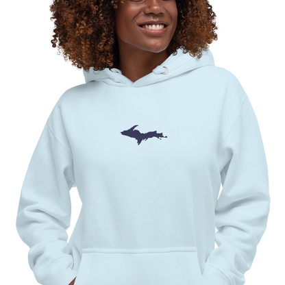 Michigan Upper Peninsula Hoodie (w/ Embroidered UP Outline) | Unisex Premium