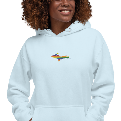 Michigan Upper Peninsula Hoodie (w/ Embroidered UP Pride Flag Outline) | Unisex Premium