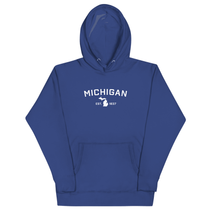 'Michigan EST 1837' Hoodie (w/ Michigan Outline) | Unisex Premium - Circumspice Michigan