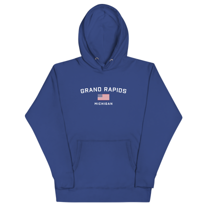 'Grand Rapids Michigan' Unisex Premium Hoodie (w/ USA Flag)