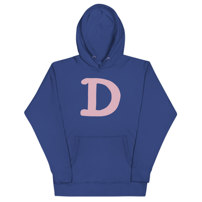 Detroit 'Old French D' Hoodie (Pink Full Body Outline) | Unisex Premium - Circumspice Michigan