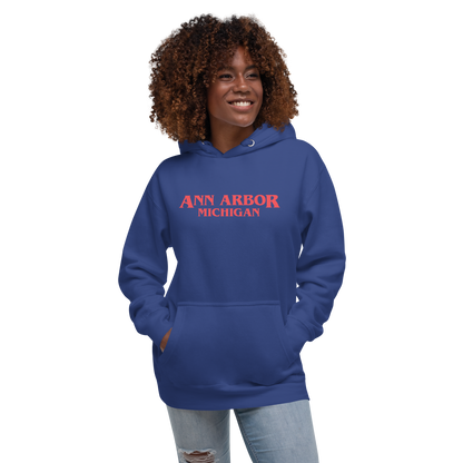 'Ann Arbor Michigan' Unisex Premium Hoodie (1980s Drama Parody)