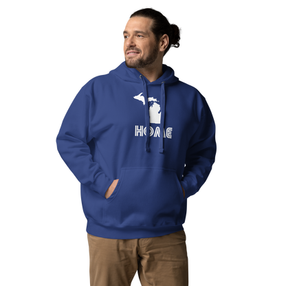 Michigan 'Home' Unisex Premium Hoodie (1970s Audiophile Font w/MI Outline)