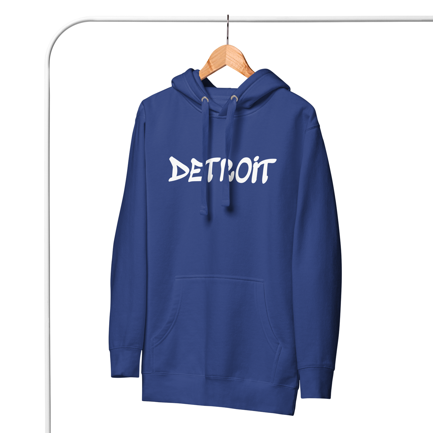 'Detroit' Unisex Premium Hoodie (1980s Hip Hop Font)