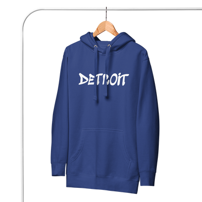 'Detroit' Unisex Premium Hoodie (1980s Hip Hop Font)