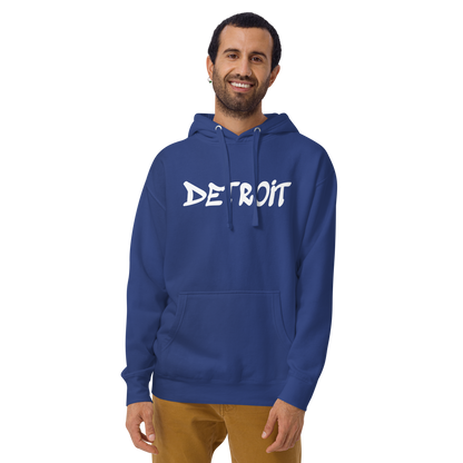 'Detroit' Unisex Premium Hoodie (1980s Hip Hop Font)