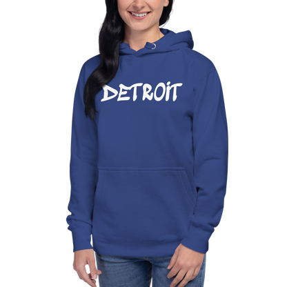 'Detroit' Unisex Premium Hoodie (1980s Hip Hop Font)