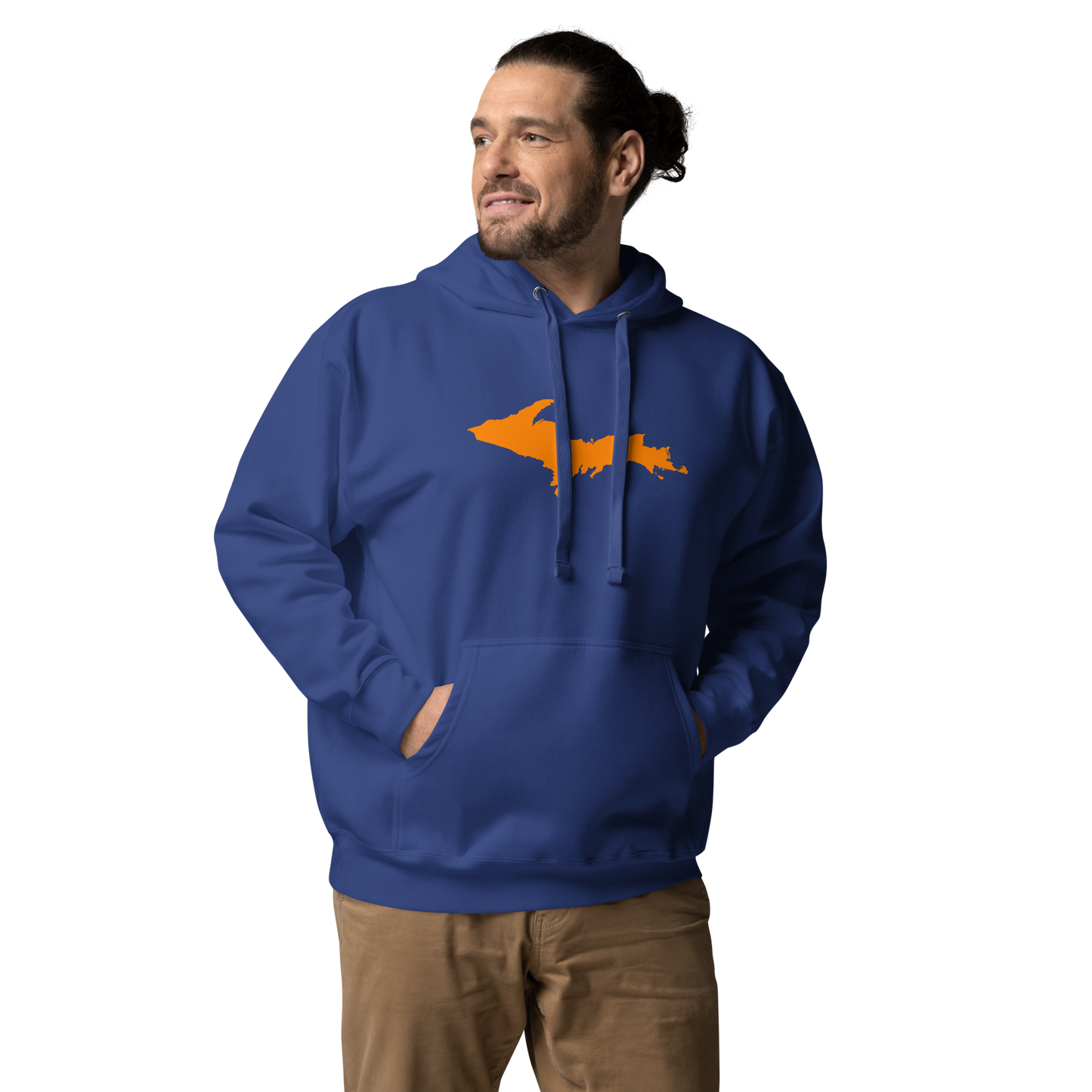 Michigan Upper Peninsula Hoodie (w/ Orange UP Outline) | Unisex Premium