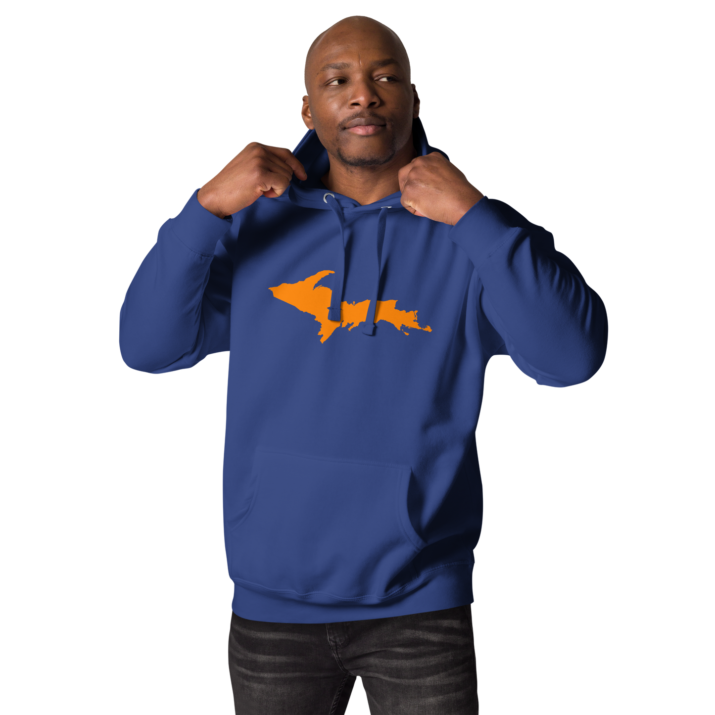 Michigan Upper Peninsula Hoodie (w/ Orange UP Outline) | Unisex Premium