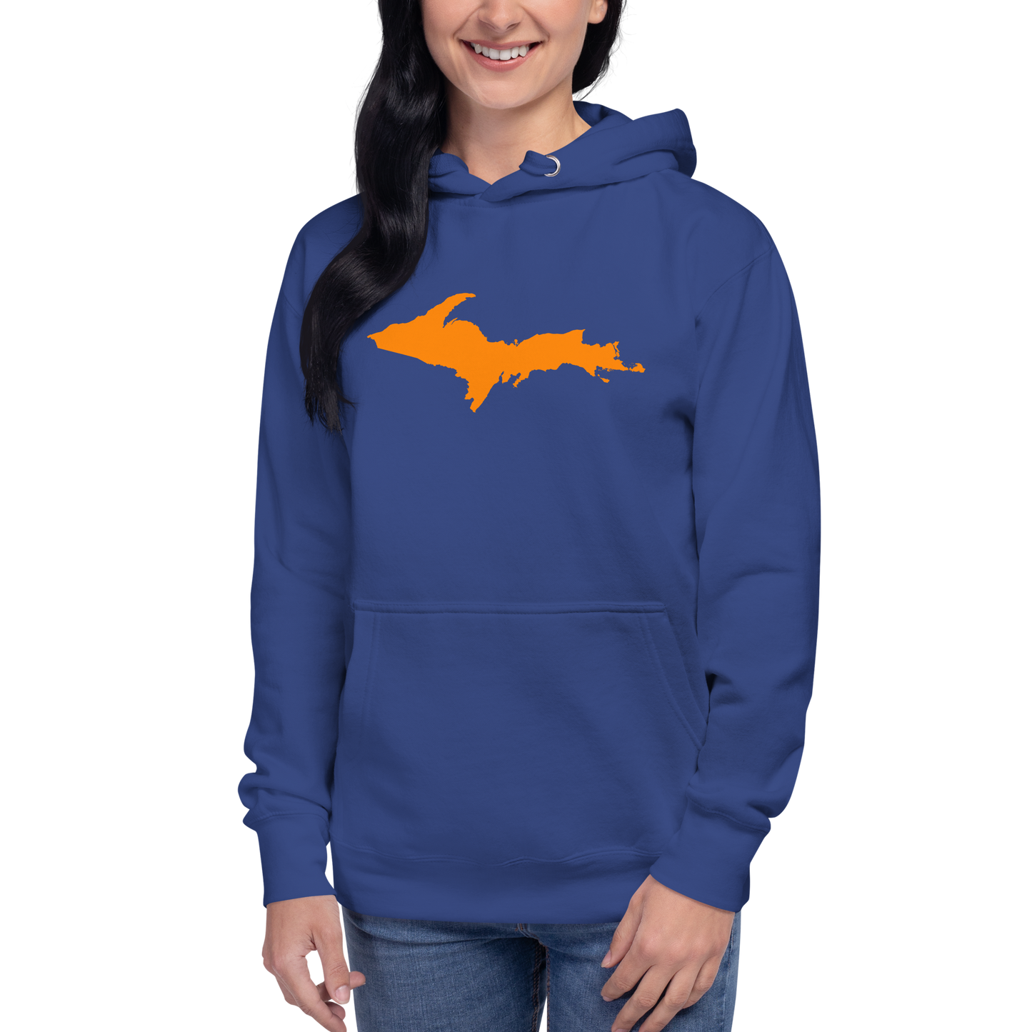 Michigan Upper Peninsula Hoodie (w/ Orange UP Outline) | Unisex Premium