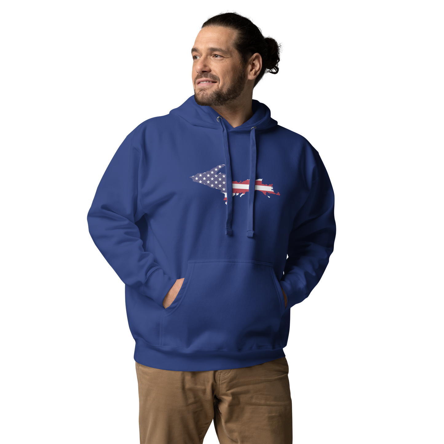 Michigan Upper Peninsula Hoodie (w/ UP USA Flag Outline) | Unisex Premium