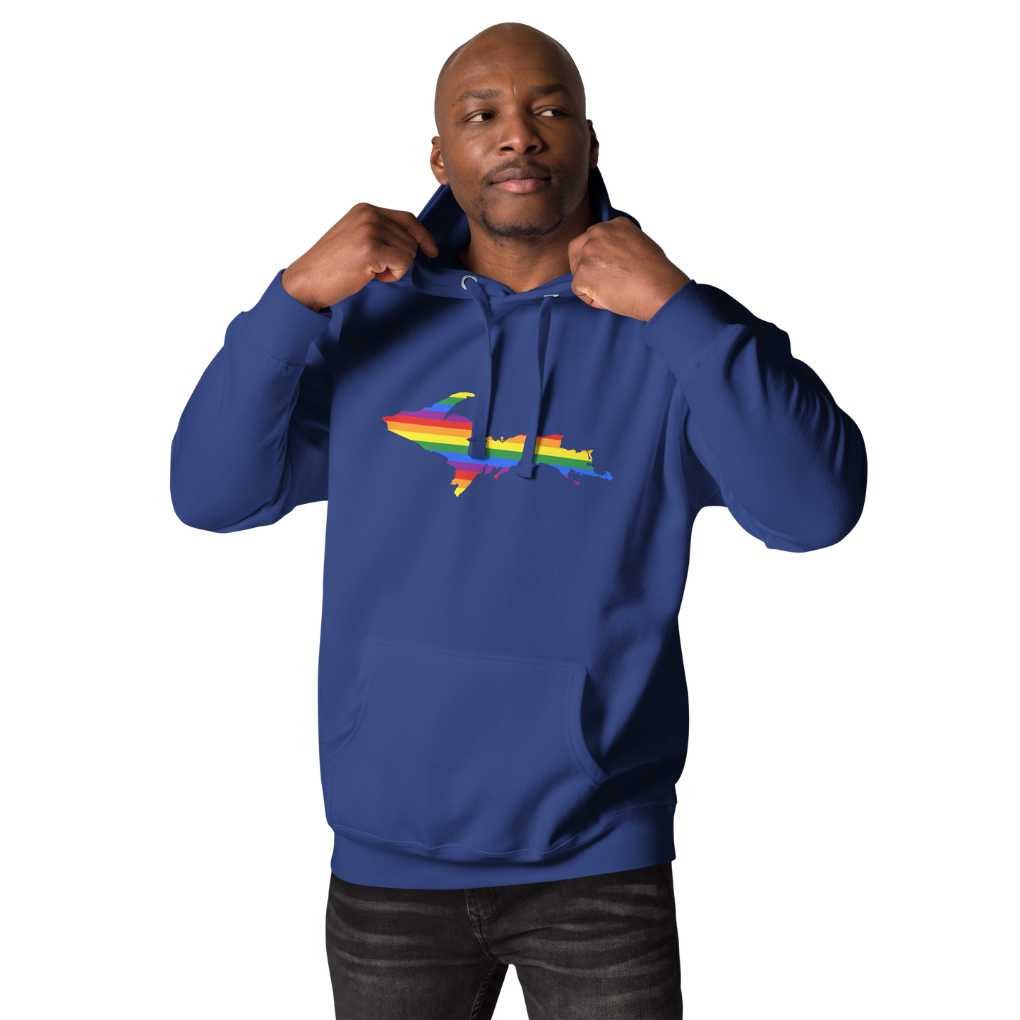 Michigan Upper Peninsula Hoodie (w/ UP Pride Flag Outline) | Unisex Premium