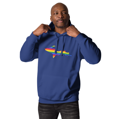 Michigan Upper Peninsula Hoodie (w/ UP Pride Flag Outline) | Unisex Premium