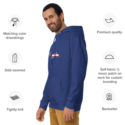 Michigan Upper Peninsula Hoodie (w/ UP USA Flag Outline) | Unisex Premium