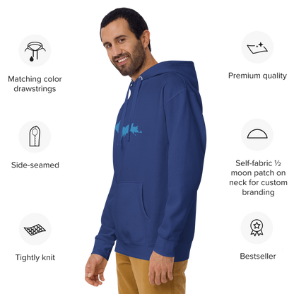 Michigan Upper Peninsula Hoodie (w/ Azure UP Outline) | Unisex Premium